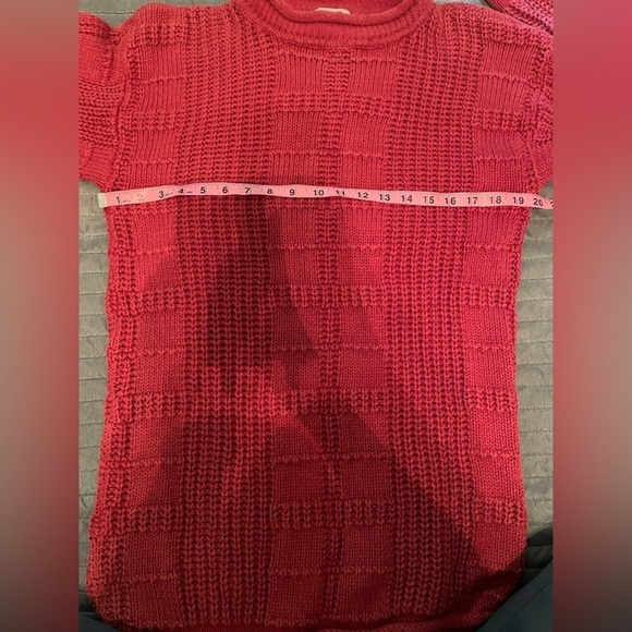 Wipstitch Chunky Rust Red Whipstitch Mockneck Sweater Tunic size S - Picture 9 of 9